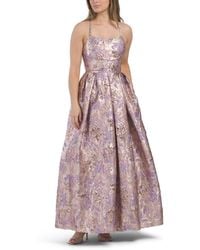 TJ Maxx - Floral Print Brocade Gown For Polyester - Lyst