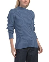 TJ Maxx - Cotton Funnel Neck Sweater With Waving Rib Pattern - Lyst