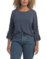 TJ Maxx - Elbow Bell Button Sleeve Slub Knit T-Shirt For Modal/Polyester - Lyst