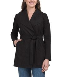 TJ Maxx - Faux Suede Wrap Jacket, Spandex/Polyester/Suede - Lyst