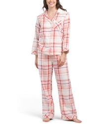 TJ Maxx - 2Pc Cotton Flannel Plaid Pajama Set For - Lyst