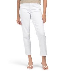 TJ Maxx - High Waisted Recycled Twill Straight Leg Frayed Cuff Ankle Jeans For Spandex/Cotton/Polyester - Lyst