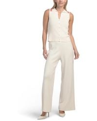 TJ Maxx - 2Pc Tipped Rib Johnny Collar Vest With Pants Set For Nylon/Rayon - Lyst