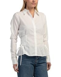 TJ Maxx - Button Front Shirt With Lace Up Sides For Spandex/Cotton/Polyester - Lyst