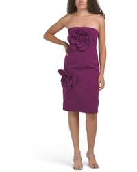 TJ Maxx - Strapless 3D Floral Cocktail Dress For Spandex/Polyester - Lyst