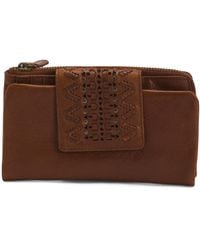 TJ Maxx - Stitched Studded Back Zip Wallet For Leather - Lyst