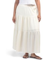 TJ Maxx - Crinkle Satin Triple Tiered Skirt For Polyester - Lyst