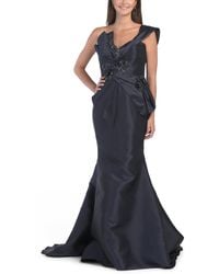 TJ Maxx - One Shoulder Floral Applique Mikado Gown For Polyester - Lyst