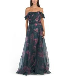 TJ Maxx - Off The Shoulder Organza Floral Gown For Polyester - Lyst