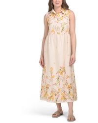 TJ Maxx - Linen Blend Sleeveless Lemon Print Maxi Dress For Cotton/Linen - Lyst