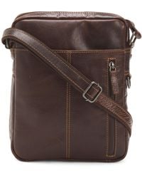 TJ Maxx - Leather Voyager Hand Stained Slim Crossbody With Pocket For - Lyst