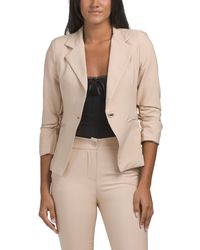 TJ Maxx - Three-Quarter Ruched Sleeve Blazer, Polyester - Lyst