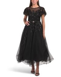 TJ Maxx - Short Sleeve Embellished Maxi Dress For Polyester - Lyst