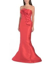 TJ Maxx - Strapless 3D Floral Mikado Gown For Polyester - Lyst