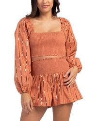 TJ Maxx - Puff Sleeve Top With Sequin Detail For Spandex/Polyester - Lyst