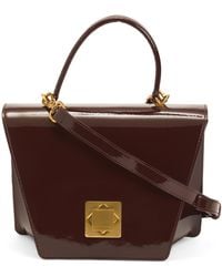 TJ Maxx - Patent Leather Asymmetrical Geometric Satchel, Leather - Lyst