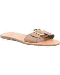 TJ Maxx - Leather Sanbel Slide Sandals For Leather - Lyst