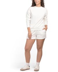 TJ Maxx - 2Pc Ribbed Long Sleeve Sweatshirt And Shorts Set, Spandex/Polyester/Rayon - Lyst