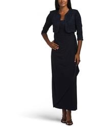 TJ Maxx - Petite Side Ruched Jacquard Knit Gown And Jacket For Spandex/Polyester - Lyst