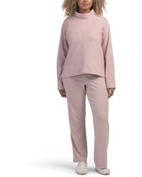 TJ Maxx - 2Pc Plush Cowl Neck Top And Wide Leg Pants Set, Spandex/Polyester - Lyst