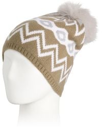 TJ Maxx - Cashmere Nova Fair Isle Knit Hat With Faux Pom Pom - Lyst