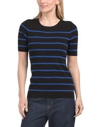 TJ Maxx - Striped Short Sleeve Knit Top For Polyester/Rayon - Lyst