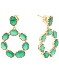 TJ Maxx - 18Kt Plated Onyx Stone Circle Drop Earrings - Lyst
