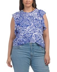 TJ Maxx - Plus Ruffle Sleeve Blouse For Polyester - Lyst