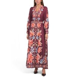 TJ Maxx - Long Sleeve Floral Maxi Dress For Spandex/Polyester - Lyst