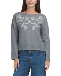 TJ Maxx - Floral Embroidered Pull Over Sweater, Spandex/Polyester/Acrylic - Lyst