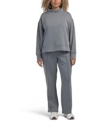 TJ Maxx - Cowl Neck Long Sleeve Top And Wide Leg Pants Set, Spandex/Polyester/Rayon - Lyst