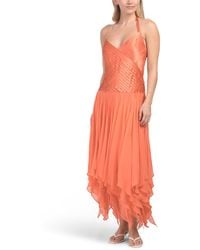 TJ Maxx - Silk Ruffle Hem Detail Maxi Dress For - Lyst