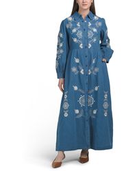 TJ Maxx Long Crochet Cover-Up Dress For Cotton/Polyester in Brown | Lyst