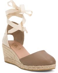 TJ Maxx - Lace Up Espadrille Wedge Sandals For Leather - Lyst