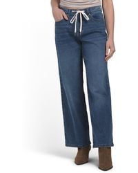 TJ Maxx - Semi High Rise Wide Leg Shoe String Tie Waist Jeans For Spandex/Cotton/Polyester - Lyst