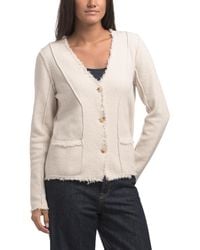 TJ Maxx - Boucle Knit Fringe Trim Button Front Sweater Jacket, Nylon/Polyester - Lyst