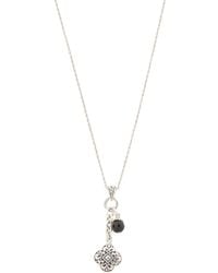 TJ Maxx - Sterling Clover Onyx Charm Necklace - Lyst