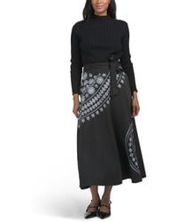 TJ Maxx - Mixed Media Mock Neck Long Sleeve Maxi Dress For Spandex/Polyester - Lyst