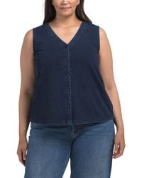 TJ Maxx - Plus Denim French Terry Top For Spandex/Cotton/Polyester - Lyst