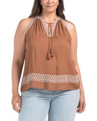 TJ Maxx - Plus Split Neck Top For Rayon - Lyst