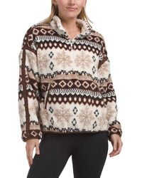 TJ Maxx - Cedar Ridge Quarter Zip Printed Sherpa Jacket For Polyester - Lyst