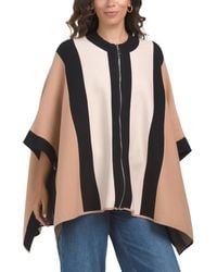 TJ Maxx - Zip Up Color Block Poncho, Nylon/Polyester/Viscose - Lyst