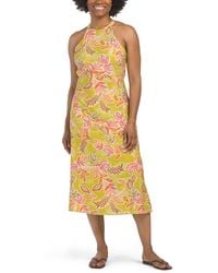 TJ Maxx - Printed Halter Neck Cut Out Back Midi Dress For Nylon/Polyester/Rayon - Lyst