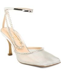 TJ Maxx - Ankle Wrap Heeled Mule Sandals With Chain For Leather - Lyst