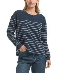 TJ Maxx - Striped Denim French Terry Pull Over Top For Spandex/Cotton/Polyester - Lyst