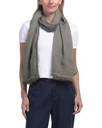 TJ Maxx - Crochet Pom Trim Large Oblong Scarf For Polyester - Lyst