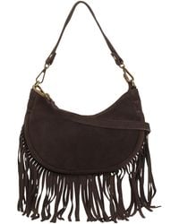 TJ Maxx - Suede Crescent Shoulder Bag With Fringe For - Lyst