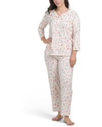 TJ Maxx - Floral Print Pajama Set For Cotton/Polyester - Lyst