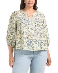 TJ Maxx - Plus Printed Slub Top For Polyester/Rayon - Lyst