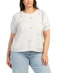 TJ Maxx - Plus Embroidered Roses Pull Over Top For Cotton/Polyester - Lyst
